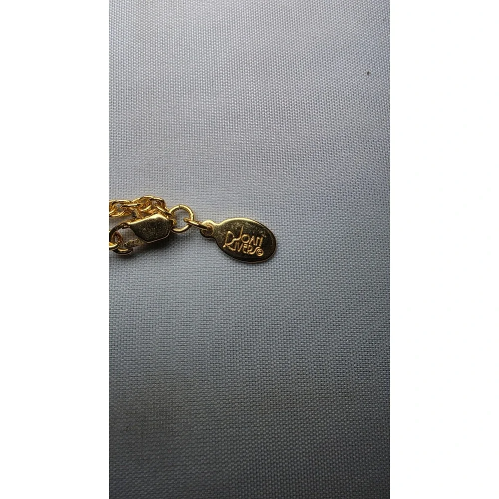 Vintage Gold Tone Filigree Joan Rivers Egg Pendant Necklace